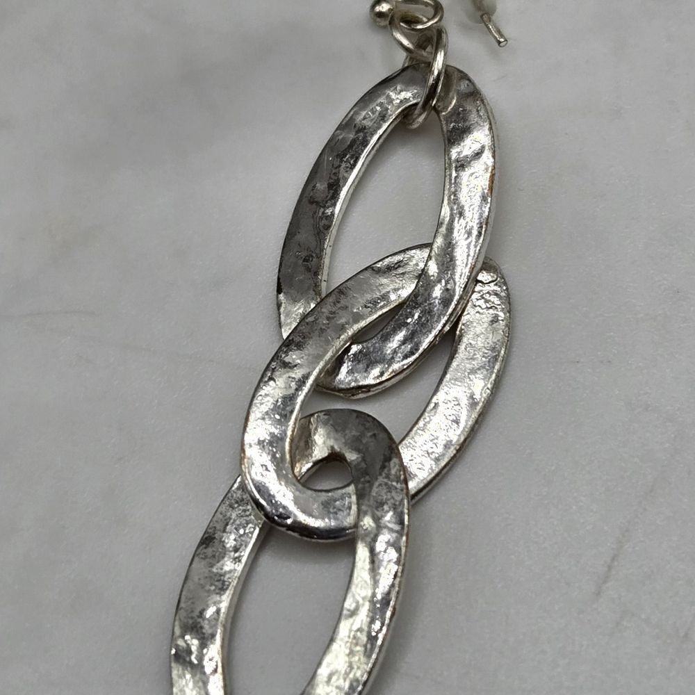 "5/$25" Mismatched Silvertone Beaded Tree of Life/Circle Dangle Earrings - Picture 6 of 8